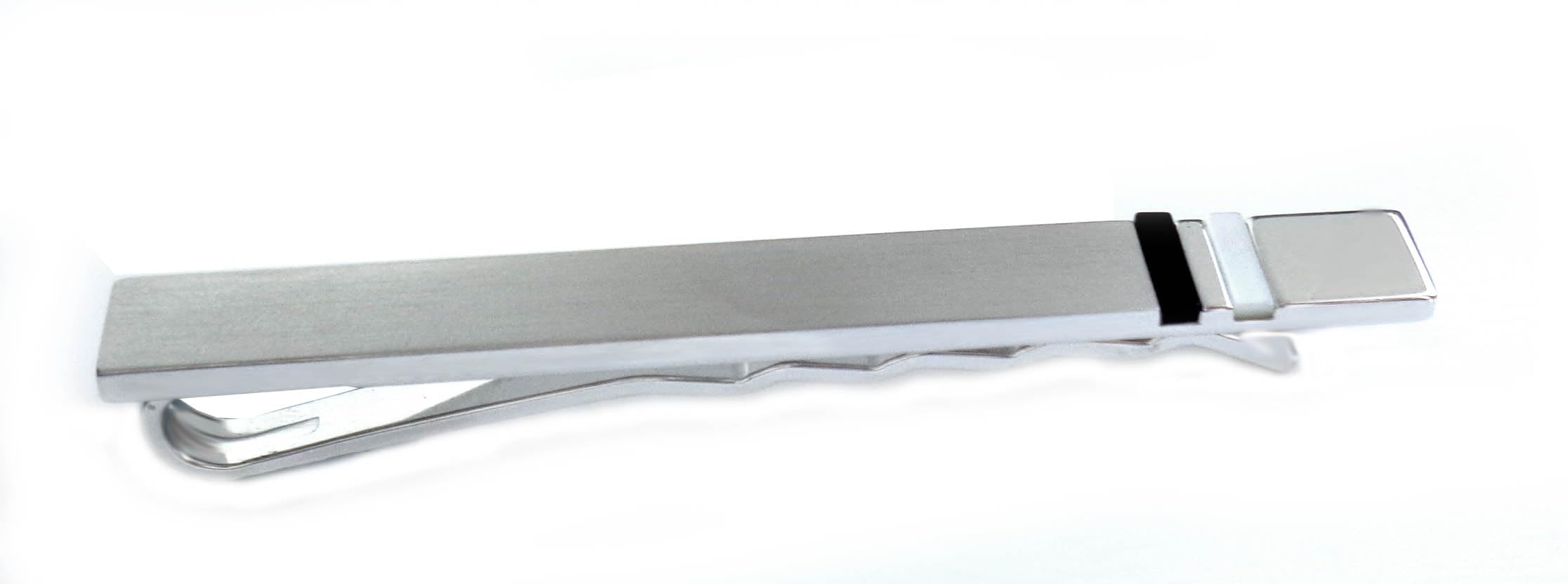 Krawattenschieber 925er Silber matt-glänzend m. Perlmutt + Onyx 6,6 cm Gesamtgewicht 12 Gramm m.i. Germany + Exklusivbox