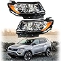 ANTUKO CH2502295 CH2503295 Left and Right Side Halogen Factory Style Headlamps Pair Headlight Assembly Replacement for 2017 2018 2019 2020 2021 Compass