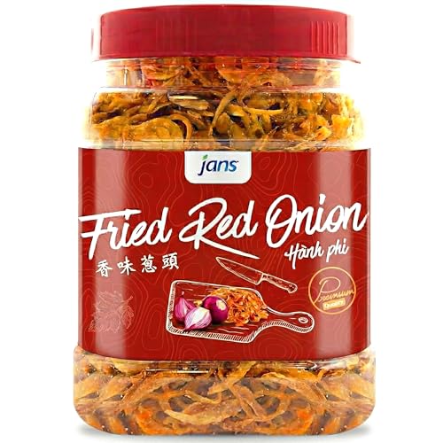 Fried Onions Crispy Topping by Jans | Crispy Fried Red Onion | Fried Onions for Biryana and More | Garnishing, Seasoning, Topping 8 oz