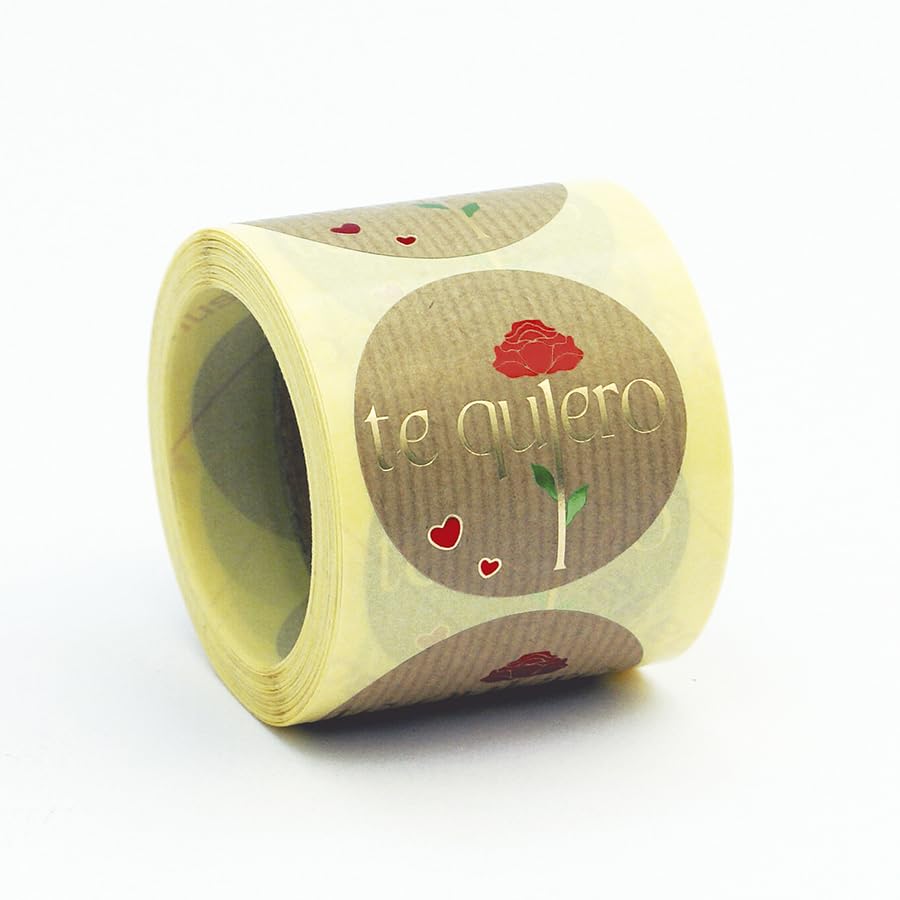 250 Etiquetas adhesivas Sant Jordi «Te Quiero» rosa corazones