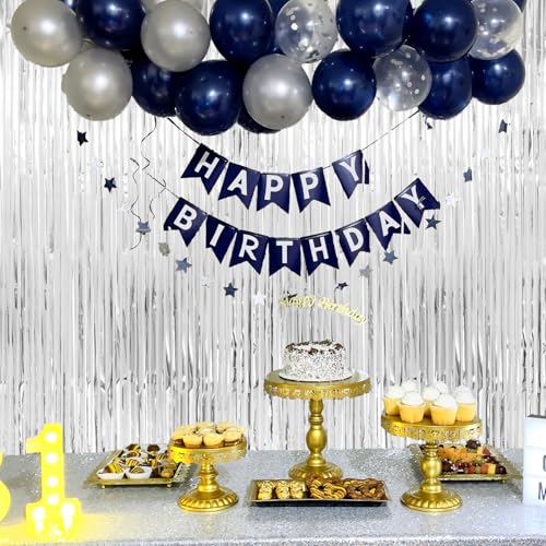 Image of Thicken Silver Streamers 4 Pack 13.2x8.2 FT, Silver Tinsel Backdrop Curtains, Foil Fringe Photo Backdrop for Birthday, Bachelorette, Prom, Engagement, Disco Party Decorations