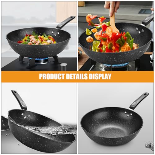 Wok de Piedra Maifan Antiadherente 30cm BESPORTBLE miniatura 3