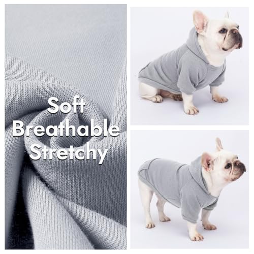 Image of 1 Pack Dog Hoodie Warm Hood Dog Sweater Cold Weather Small Dogs Sweatshirt Comfort Pet Clothes for Small Medium Dogs with Pockets Cats Chihuahua Clothes for Male Female Girl Boy Sporty Daily Wear
