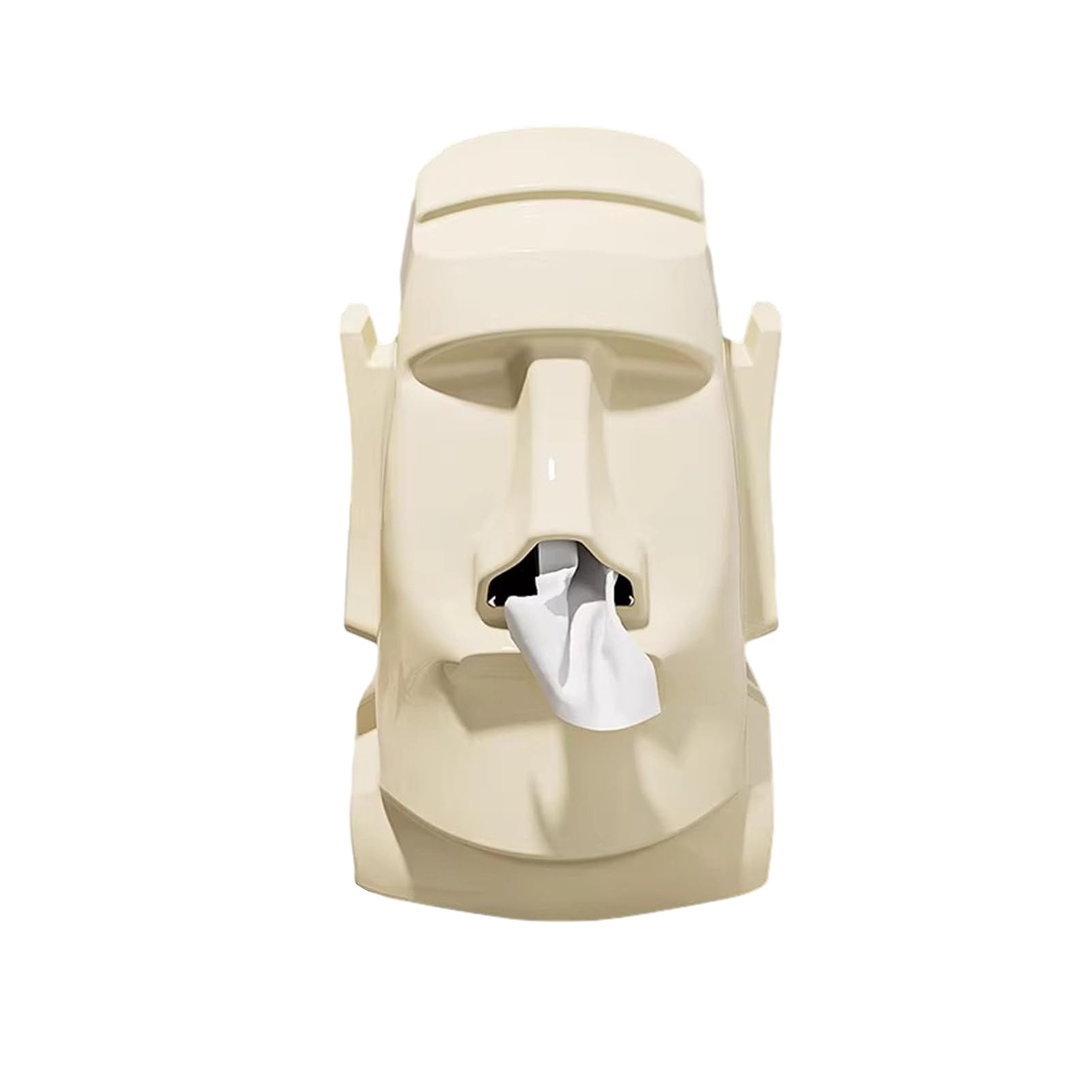 Glifora Tissue Box with Built-in Spring - Automatic Paper Lift, Large Capacity Tissue Holder, Stone Statue Design, Home Desktop Organiser