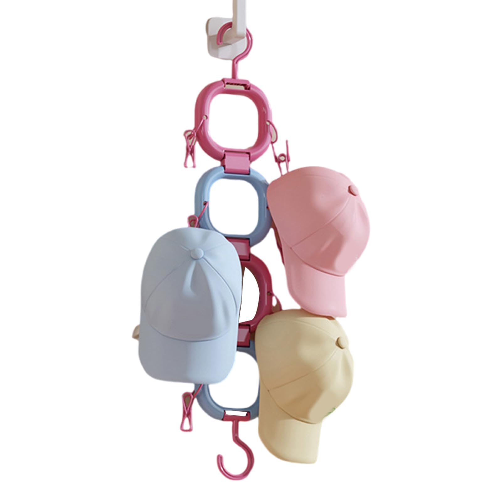 Jazuaiao Door Mounted Organiser for Caps Scarves Bags Baseball Hat Holder for Bedrooms Space Saving Decorative Accessory Hanger Hat Organiser for Baseball Caps