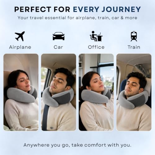 Image of 360 Memory Foam Travel Neck Pillow, Adjustable Velcro