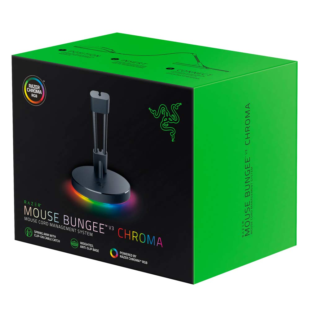 Razer Mouse Bungee V3 Chroma - Wired Mouse Cable Holder with Chroma RGB Underglow Lighting - Black - RC21-01520100-R3M1 — Amazon image 5