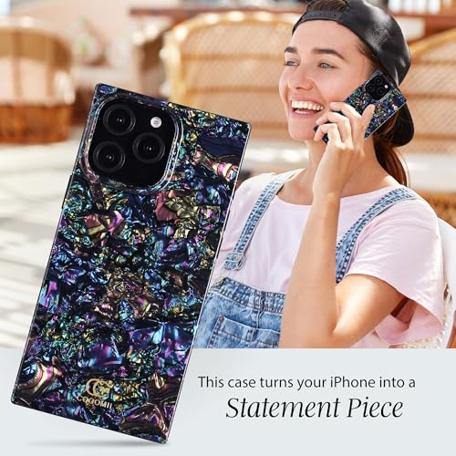 Image of COCOMII Rectangle for iPhone 13 Pro Max Case, Nebula Abalone Shell