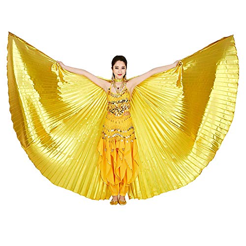 Alas de Isis para mujer, disfraz egipcio de danza del vientre, alas de Isis con palos, dorado, Taille unique Cover