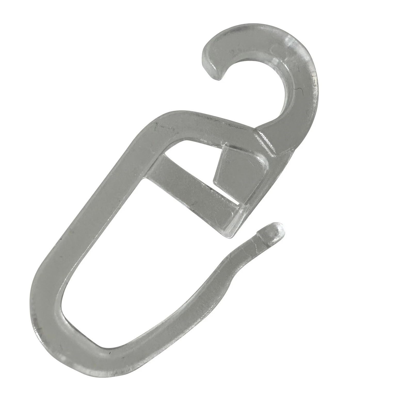 25 x 100 Stück Öse 6mm Überklipshaken, Faltenlegehaken, Gardinenhaken - Farbe transparent.