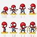 Gxhong Set di 8 Mini Figure Spiderman Cake Topper Kit Decorazione per Torte Supereroe Spider-Man Decorazione Torta di Compleanno, Accessori per la Decorazione di Torte per Feste