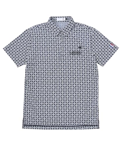 [ルコックスポルティフゴルフ] 半袖シャツ モノグラム柄 ジャガード 吸汗速乾 ストレッチ UVカット ゴルフ LG5SHS14M メンズ NV00(ネイビー)