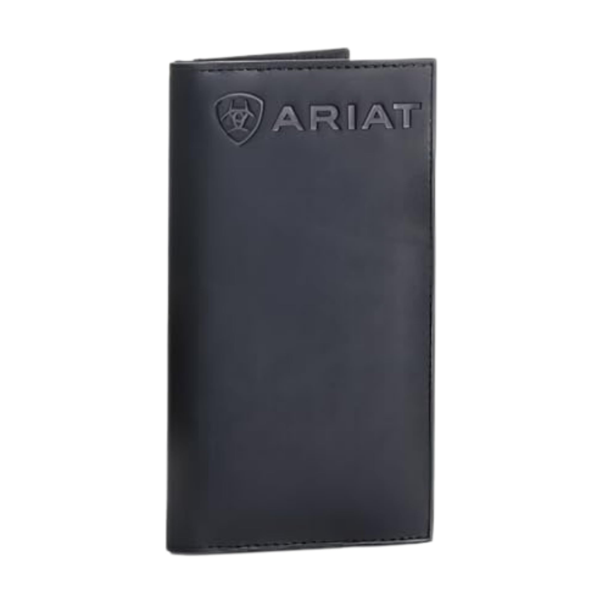 Men's Black Leather Bifold Wallet with Embossed Logo