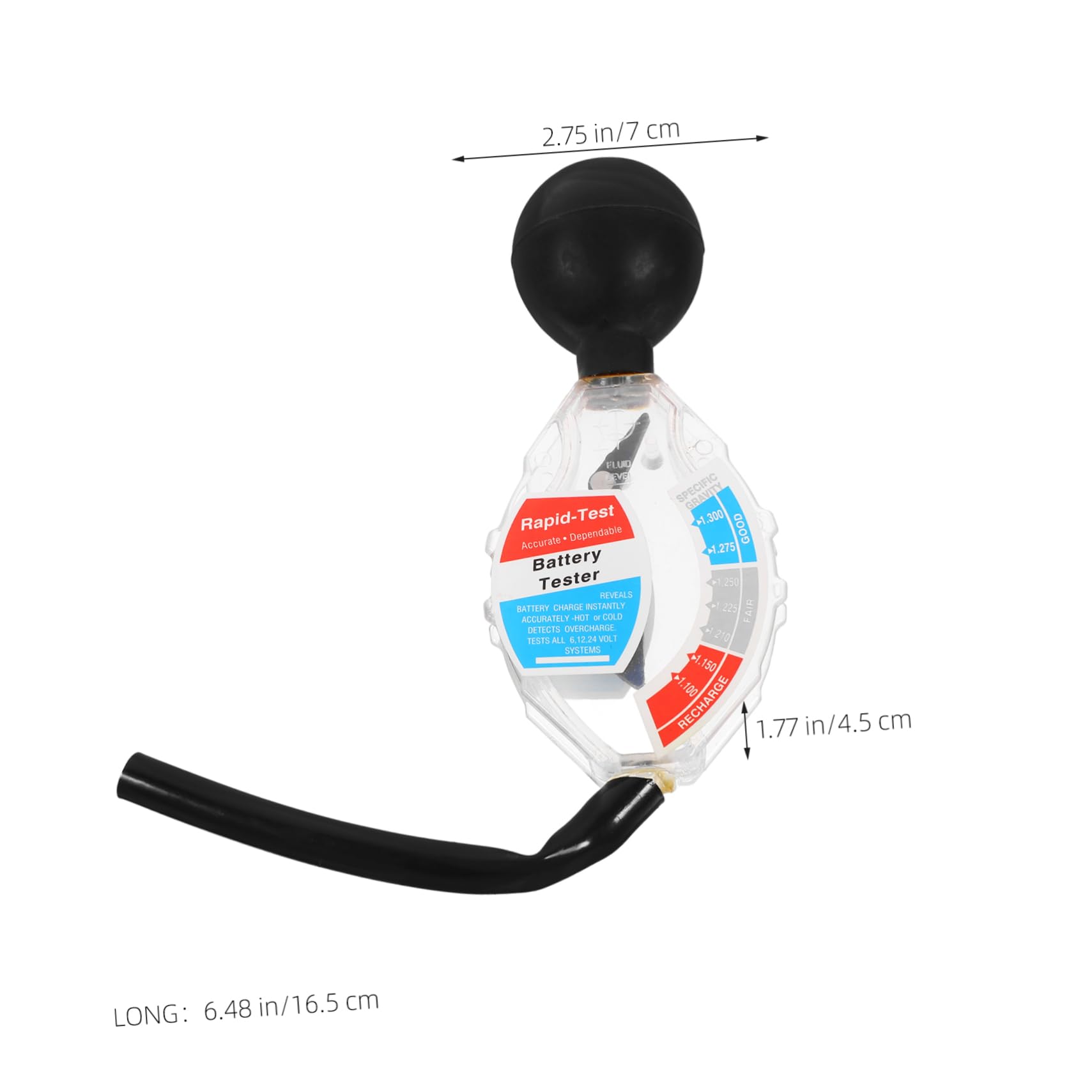 Mipcase Quick Battery Testing Tool Compact Hydrometer Tester for Car Batteries 6v/12v/24v Abs Rubber Construction