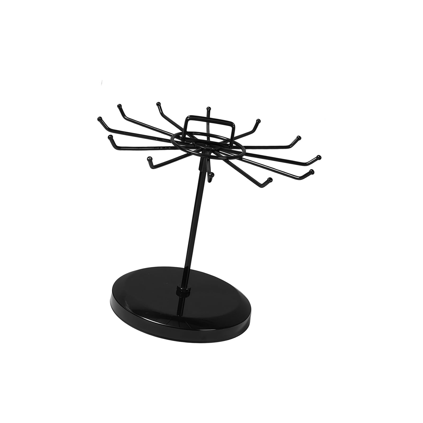 Shntig 1St Floor Duty Iron Jewelry Revolving Stand For Stores With Double Layer Hook Setup Handcraft Fair Display Rack