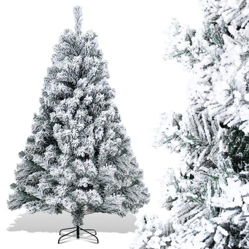 Peviasot Künstlicher Weihnachtsbaum mit Schnee, 150cm Automatischer...