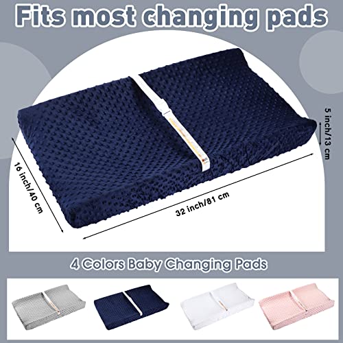 4 Pack Changing Pad Cover Soft Dots Plush Changing Table Covers Breathable Changing Table Sheets Cover Wipeable Changing Pad Covers Suit For Baby Boy And Baby Girl #TOP1