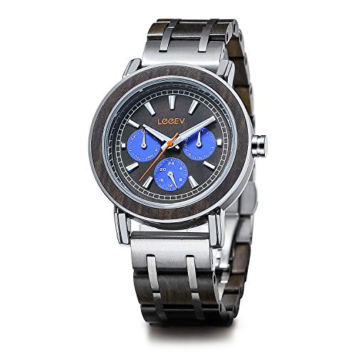 LeeEv Wooden Men Watches Luxury Stylish Watch Wood & Stainless Steel Chronograph Military Quartz Watch LeeEv Wooden Men Watches Luxury Stylish Watch Wood & Stainless Steel Chronograph Military Quartz Watch