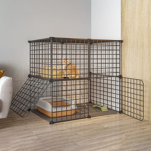 HYJYGM Gabbie per Gatti da Interno Grande,Gabbia per Gatti Pieghevole,Gabbie per Animali Domestici per Piccoli Animali,Gabbia in Metallo per Piccoli Animali, Allevamento Spaziale per Balcone