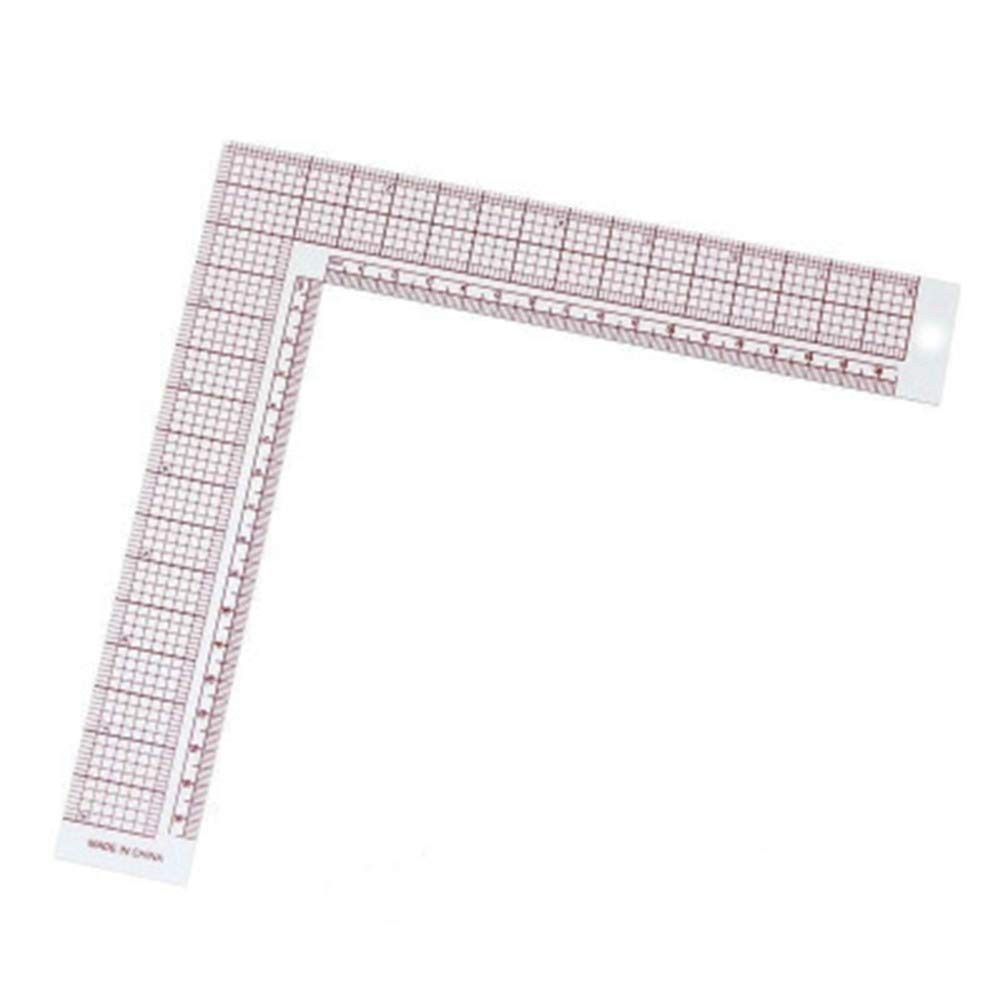 Flybloom 90 Degrees Sewing Patchwork Quilting Ruler Plastic Garment Cutting Ruler Sewing Accessories(Red)