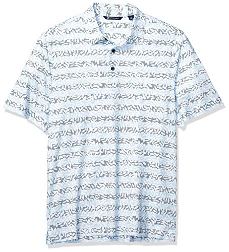 Cutter & Buck Men's Drytec UPF 50+ Lightweight Pike Vine Print Polo Shirt, Indigo, XX-Large