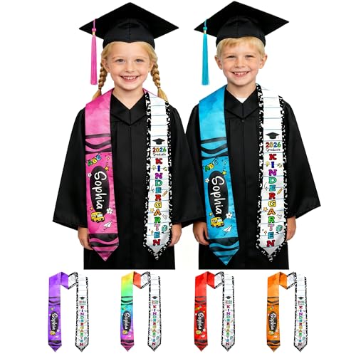 Custom Kindergarten Graduation Stole for Kids 2026 Personalized Preschool Graduation Sash Class of 2026 Customized Kindergarten Graduation Gifts for Girl Boy