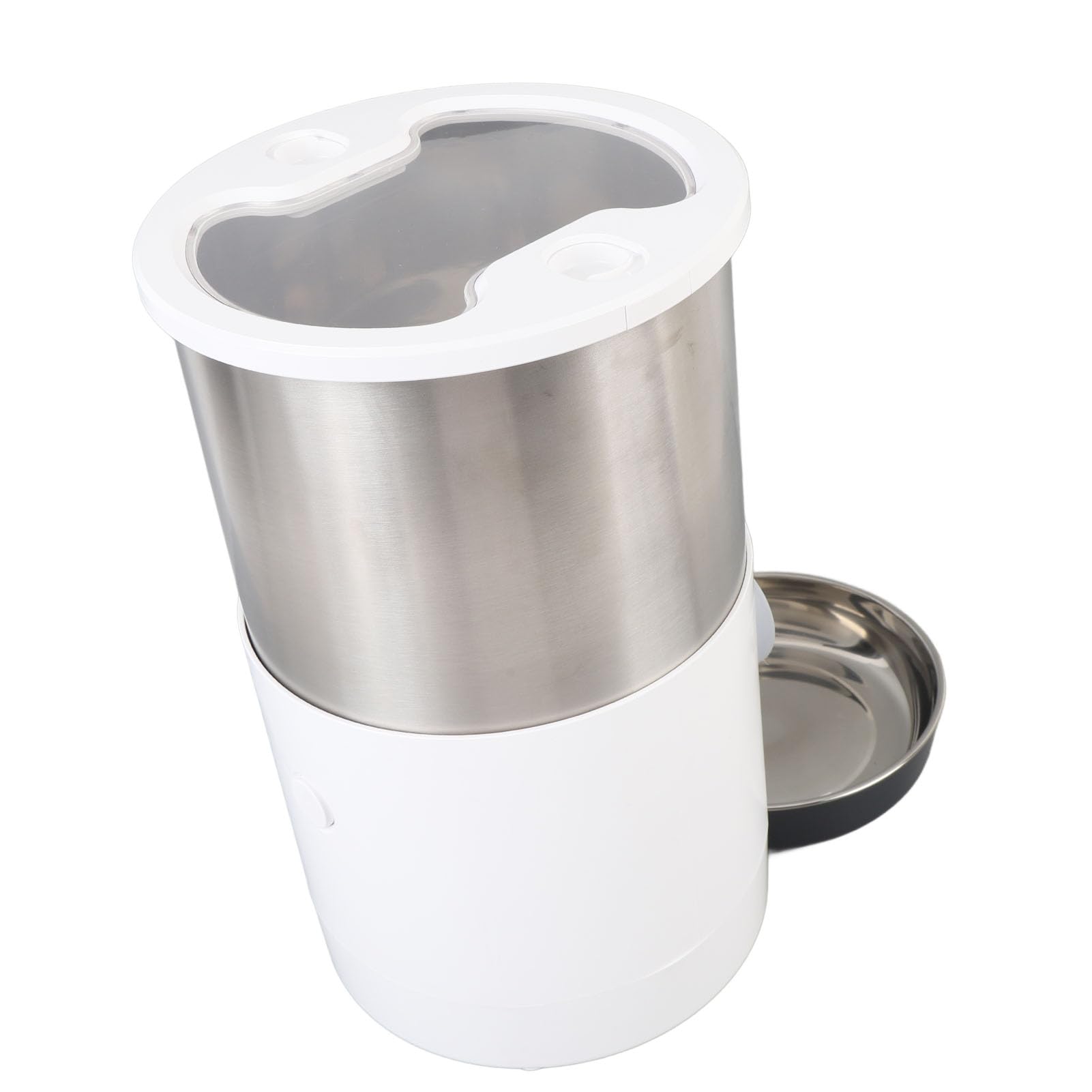 Comedero Automático para Gatos, Cuencos Dobles de Alimentación Temporizada de 4 litros, Dispensador de Alimentos para Mascotas de Acero Inoxidable con Control Inteligente de