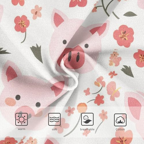 Wusikd Pig Face Girls' Underwear Cotton Pink Flowers Girls Briefs Soft Toddler Underwear 2T3