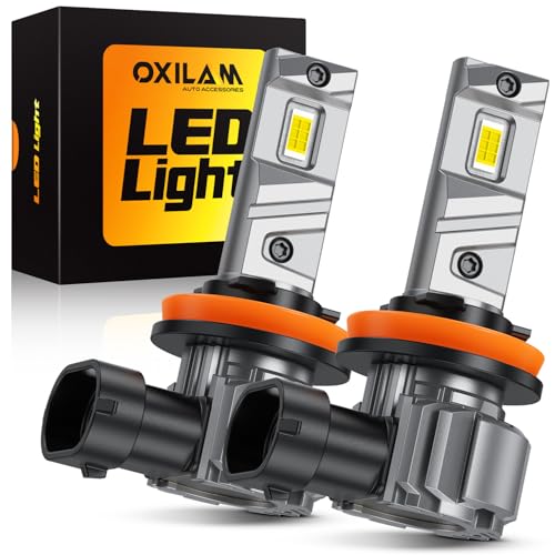 Image of OXILAM H11 Bulbs Fog Lights, H8 H9 H16 Lights 80W Super Bright 6000K Cool White, 10-Year Longer Lifespan, Plug and Play, Pack of 2