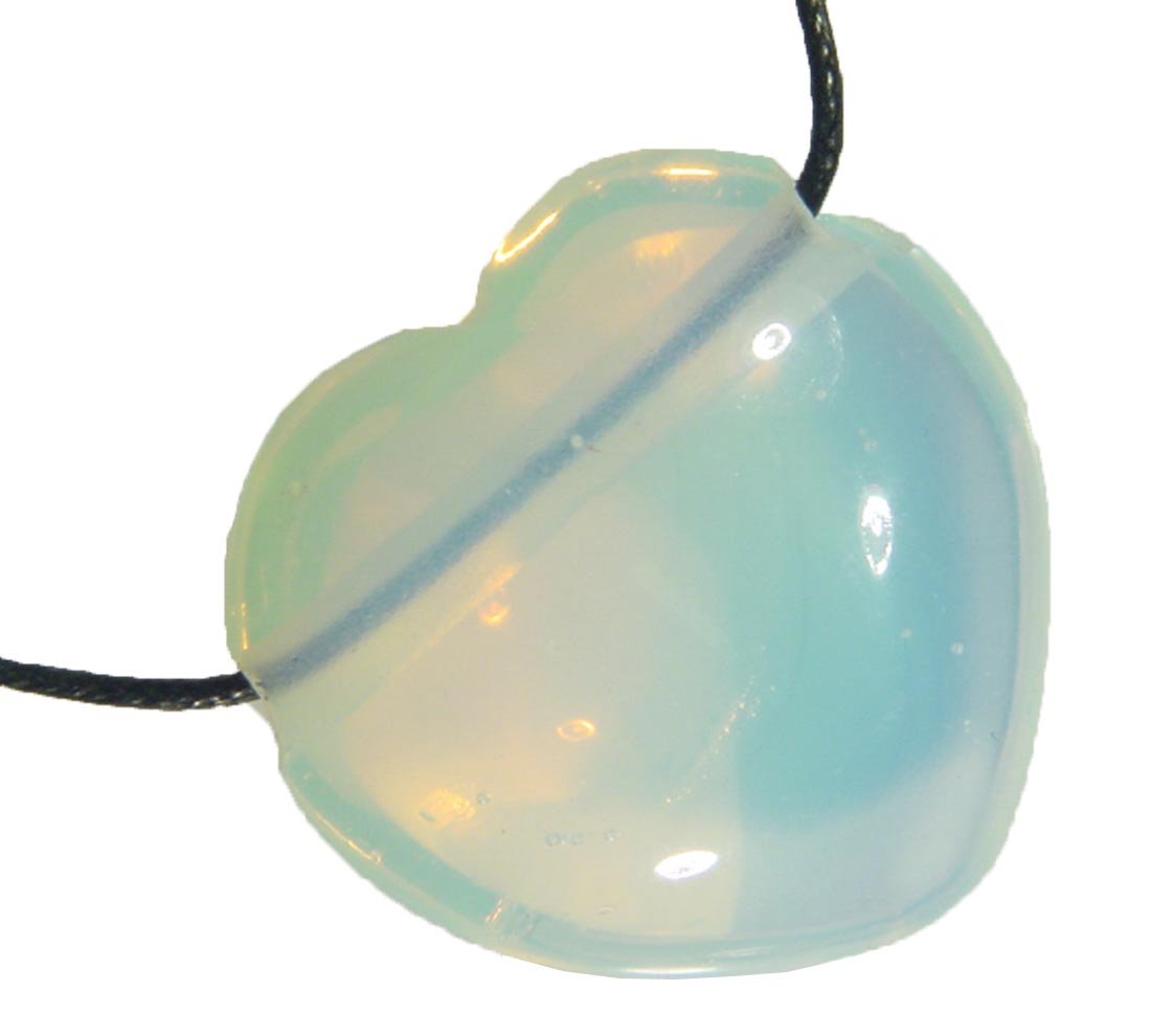 (2) Opalite Heart Necklace Pendant Stone