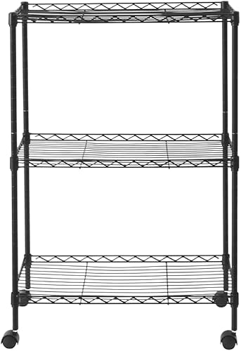 Miniatura 5 de Estante de almacenamiento ajustable, estantería de almacenamiento de pie resistente, estante organizador de alambre de acero, estante de