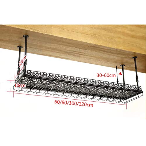 Casier à vin au plafond industriel en fer réglable ULAINE 60cm - 5