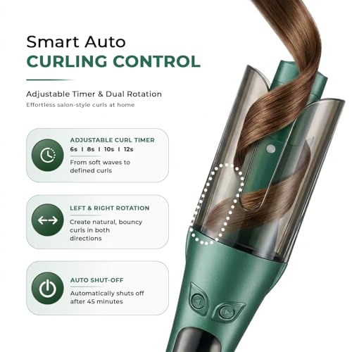 Image of VGR V-583 Professional Electric Hair Curler | Stylish Hair Styling Powerful Automatic Professional Hair Curler | 360 Swivel Cord with 220 C Max Heat Setting