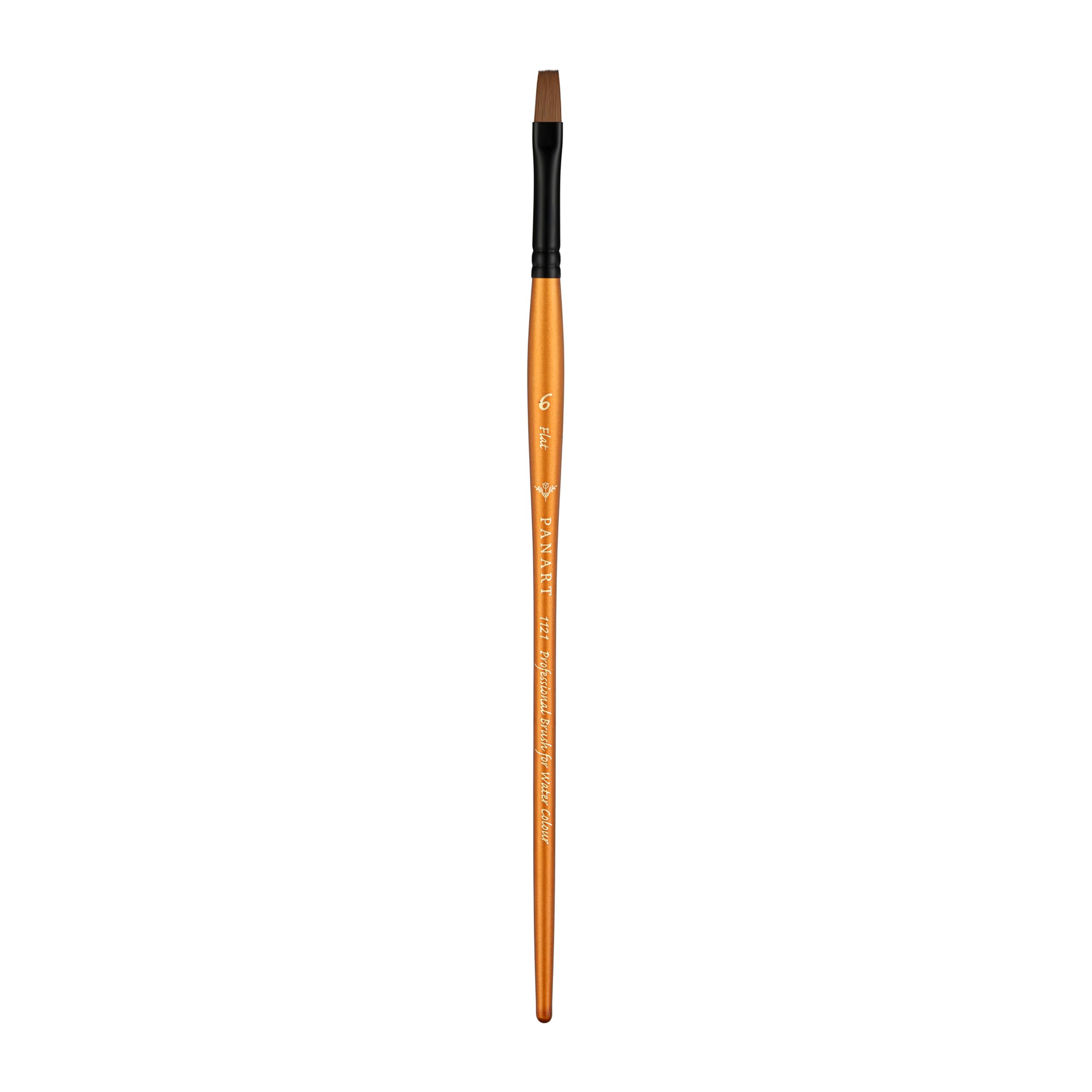 Pan Art Synthetic Sable Flat No. 06 – Detail & Wash Brush for Watercolour & Gouache – Artist-Grade Performance Paintbrush for Fine Art, Craft & Illustration – 1 Unit