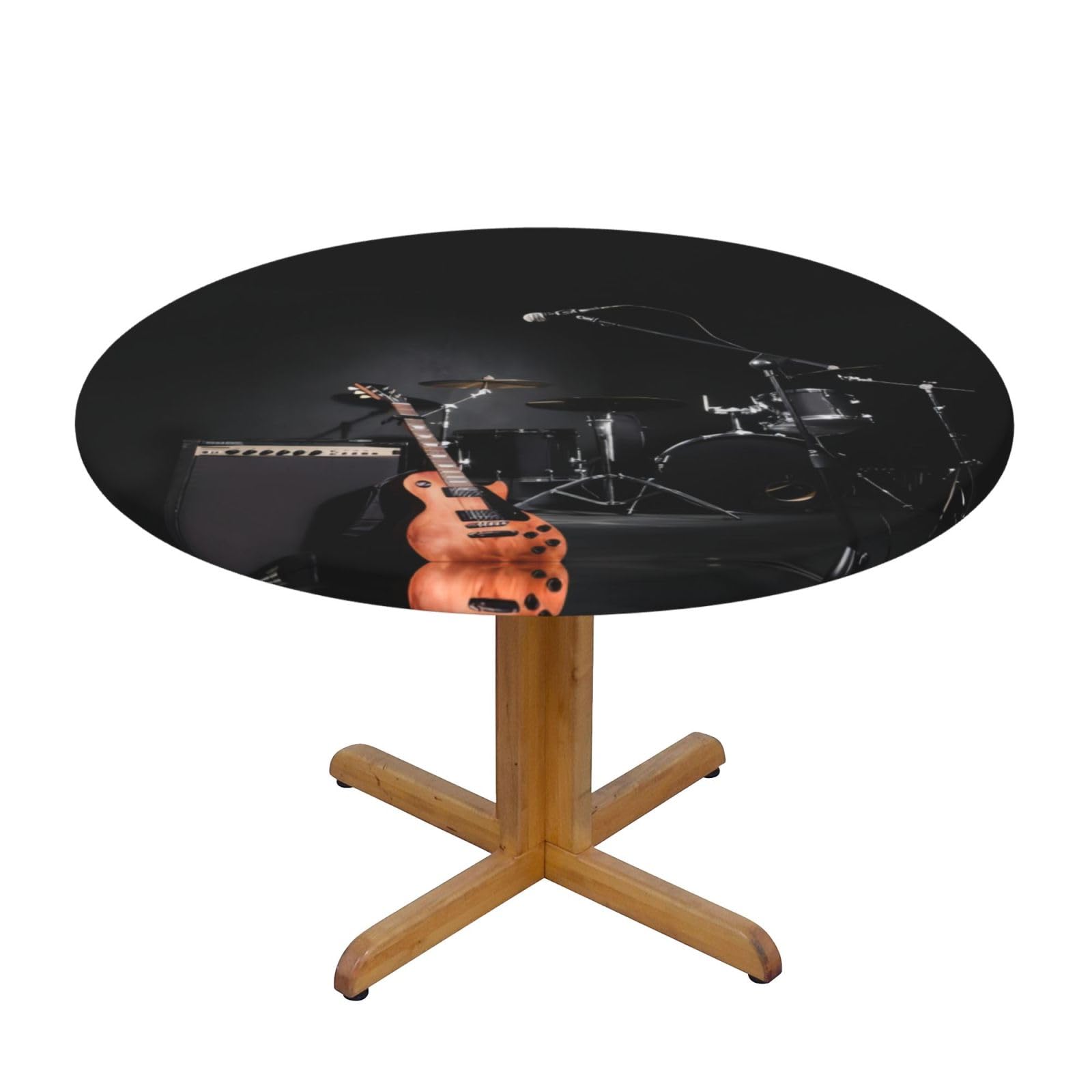 ZQYTGFDC Musical Instrument Guitar S Decorative Round Tablecloth Waterproof Anti Stain Oil Proof Size for 40 50 inch