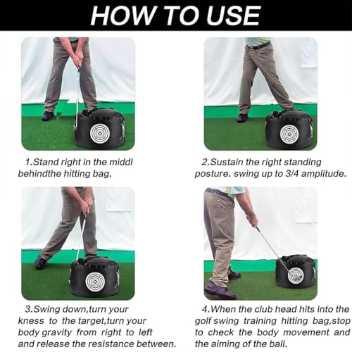 Image of Scott Edward Golf Smash Bag Golf Impact Bag, Power Smash, Hitting Poket, Swing Training Aids, Practice Tool. Waterproof Durable PVC Fabric (Black)