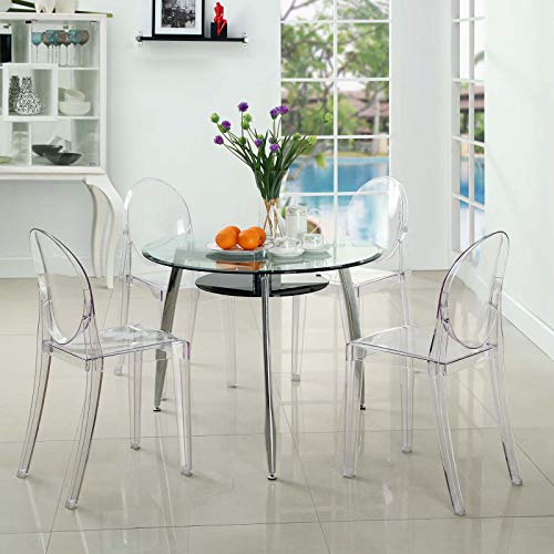 Modway Casper Modern Acrylic Stacking Kitchen And Dining Room Chair In Clear - Fully Assembled #TOP1
