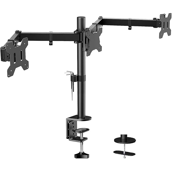 Buy HUANUO Triple Monitor Stand, Triple Monitor Arm, Triple Monitor Mount for 3 Monitors 1324
