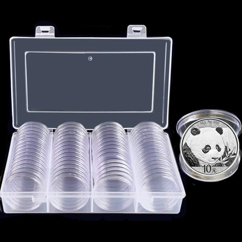 Funda protectora para monedas de 40 mm con inserto de espuma ríspida transparente