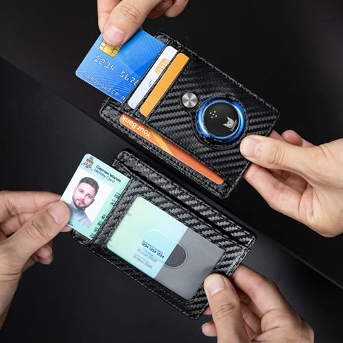 Suncat Minimalist Wallet for Men, Slim Wallet with Built-in Location Tracker, RFID Blocking Credit Card Holder Work with Apple Find My2