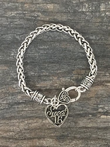 Infinity Collection Sweet 16 Charm Bracelet – Silver Plated Rope Chain Birthday Jewelry Gift for Girls – Includes Velvet Pouch2