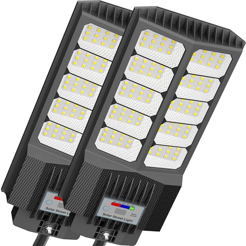XMPTYN Solar Street Lights Outdoor Waterproof - LED Solar Flood Lights Outdoor Dusk to Dawn with Mention Sensor, Outdoor Solar Powered Floodlight for Parking Lot/Garden/Yard/Pathway Lighting
