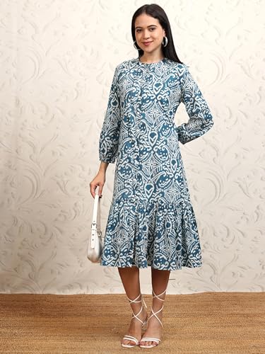 Image of Vishudh Women's Dress & Dupatta Set | Ready-to-Wear Indian Outfit for Women | Coordinate Fashion for Indian Celebrations