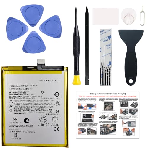 Image of New Cellphone Replacement Battery Compatible with Motorola Edge 2022 XT2205 Series NF50, with Toolkit & Repair Guide