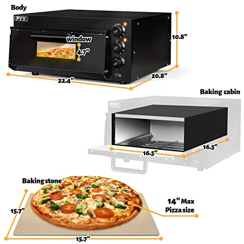 Pyy Indoor Pizza Oven Countertop Electric Pizza Oven 2000W Commercial Pizza Oven With Pizza Stone And Timer #TOP5