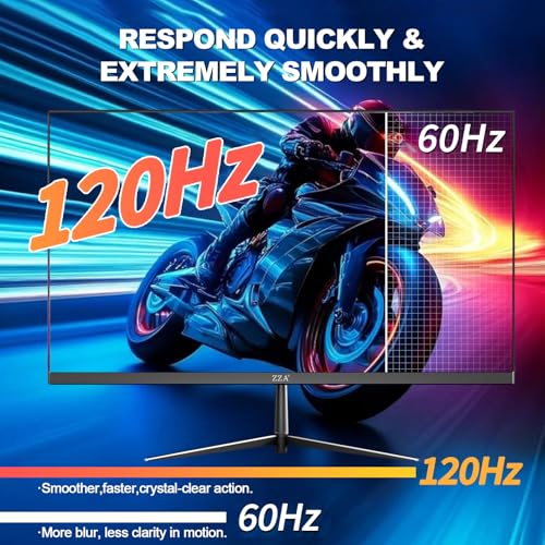 Image of ZZA 24.5 inch 120Hz Curved Gaming Monitor | FHD 1080P Frameless Design, AMD FreeSync, Low Motion Blur, Eye Care Technology, DisplayPort & HDMI Connectivity, VESA Wall Mount Compatible - Black