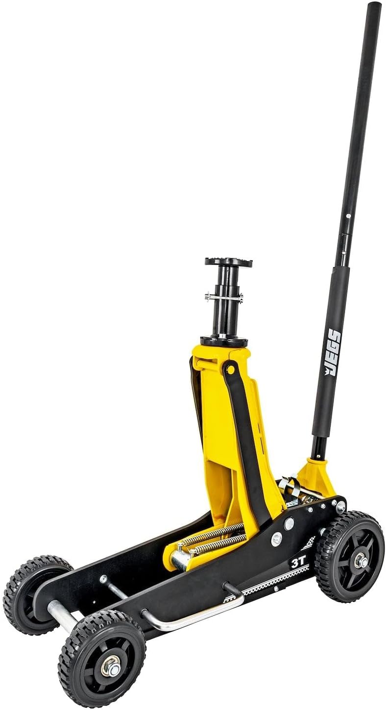 JEGS Heavy Duty 3-Ton Hydraulic Off-Road Floor Jack with Large Wheels and Built in Skid Plate