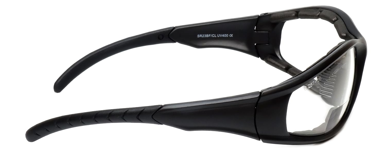 Calabria 23BF Sportster - Gafas de seguridad bifocales + 2 pulgadas de protección UV transparente inastillables | Gafas de lectura de seguridad antivaho, deslizamiento, arañazos