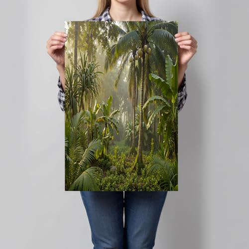 Cuadro de selva natural 70x100cm para decorar un dormitorio moderno 2