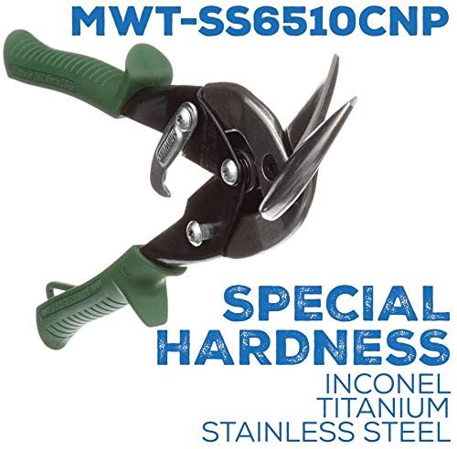 Midwest Aviation Snip - Left And Right Cut Offset Stainless Steel Cutting Shears With Forged Blade & Kush'n-Power Comfort Grips - Mwt-Ss6510C #TOP7